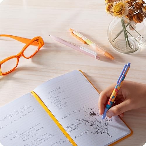 Ballpoint Pens, Bold 1.0mm Black Ink, 12 Pack, Cute Pens, Orange Artist Touch