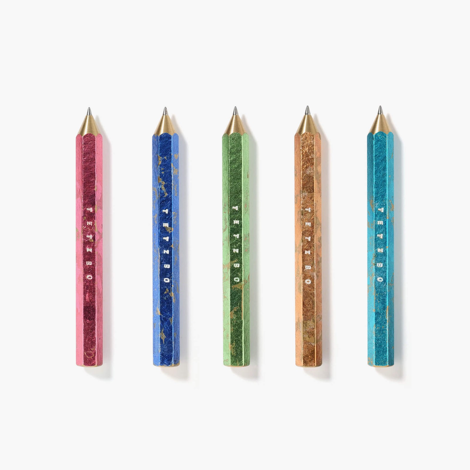 Kakimori TETZBO IROEN Metallic Earth Brass Silver Leaf Pen 0.7mm Black Ink