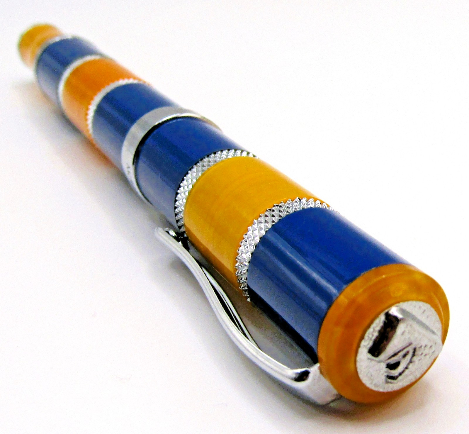Monteverde Regatta Sport Ballpoint Pen in Blue and Yellow Pattern