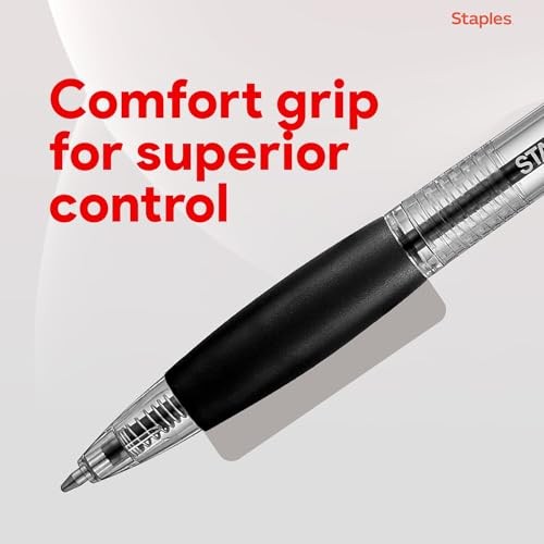 Retractable Ballpoint Pens, Fine Point, Black Ink – Smooth, Reliable 12 Pack
