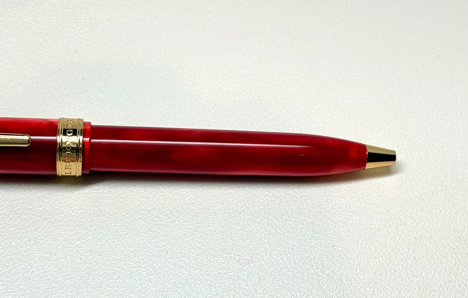 Levenger True Writer Bordeaux Red Ballpoint Pen Gold Trim NEW Levenger Refills