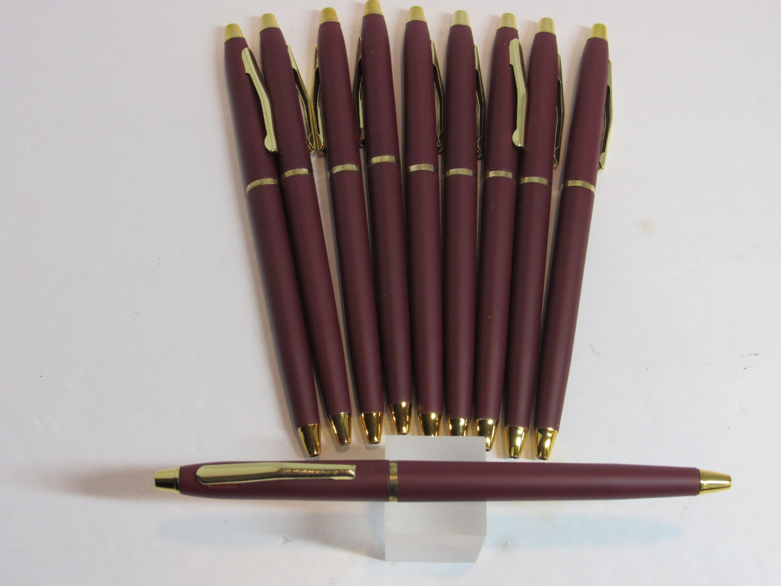 LOT OF 15 TERZETTI Model «HILTON» RED/GT BALLPOINT PENS-USES STICK REFILLS