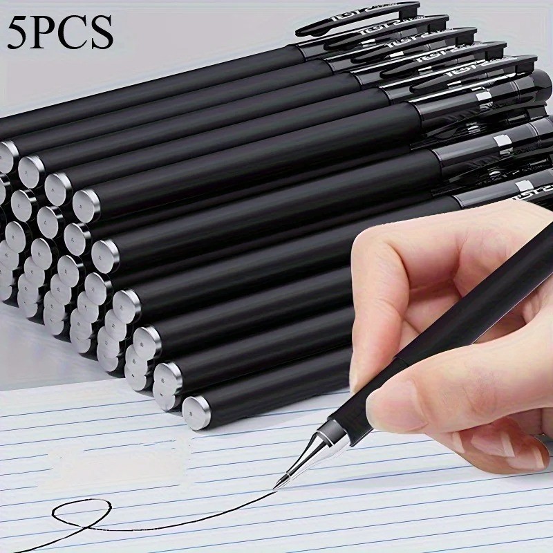 5/10PCS 0.5mm Ball Point Pens BLACK Gel Ink Pen Smooth Writing