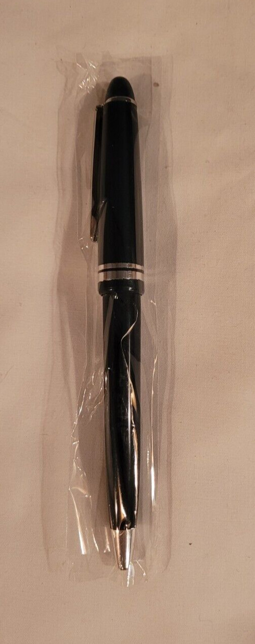 1Pc Ball-point Pen Navy With Silver Accents