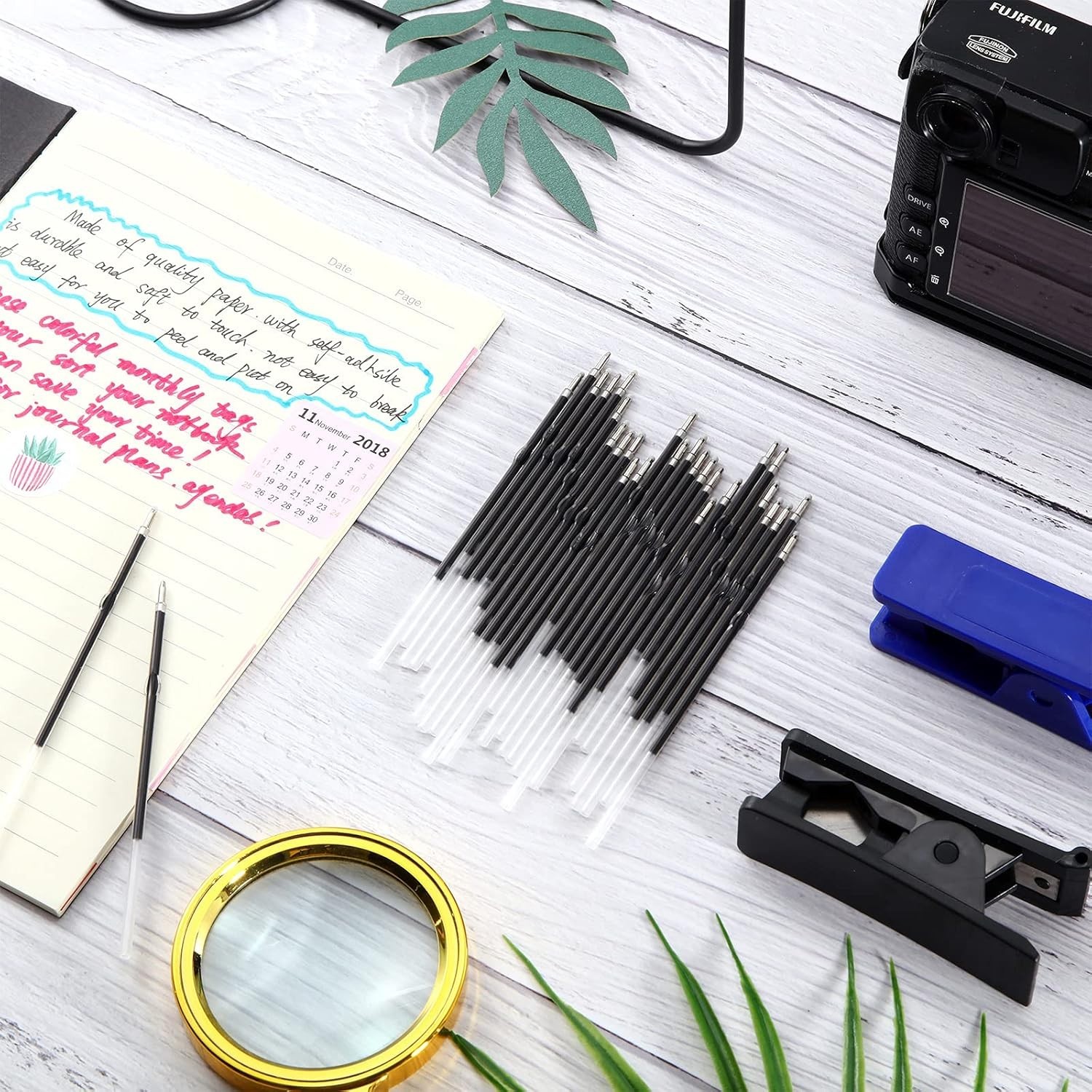 Versatile 30-Piece Black and Blue Ink Refills – Perfect for College & Office Use