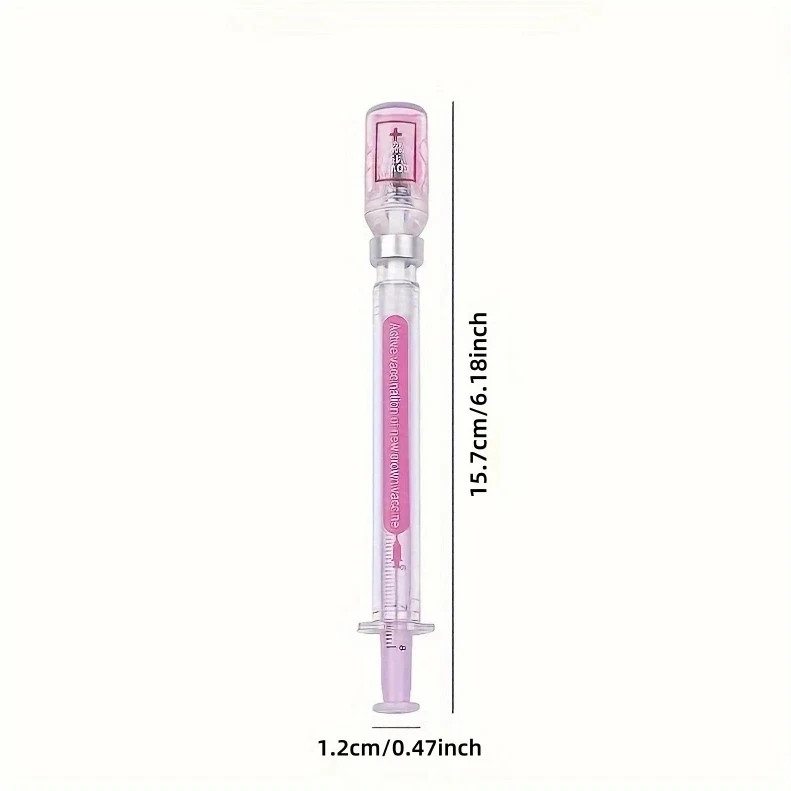 5PCS Random Color Belt Syringe Shaped Gel Neutral Pen, Signature Ballpoint Pen,
