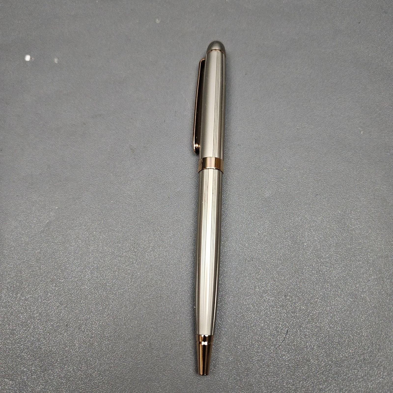 Retro 51 1951 MBP212 Nickel Ballpoint Pen Gold Trim Black Ink Wood Case Taiwan