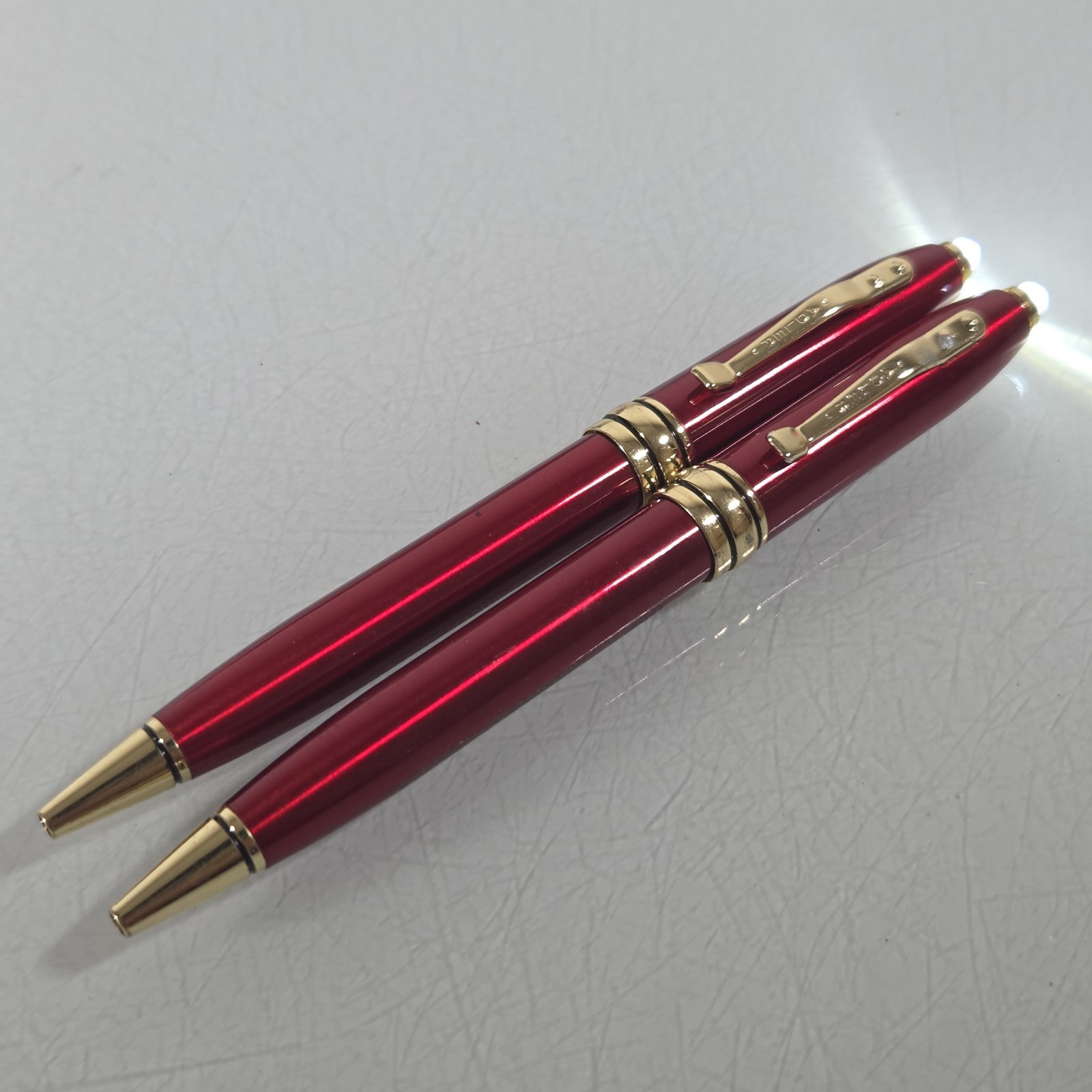 Adler 2 in 1 Royale Excel Red LED Lighted Flashlight Ballpoint Company Name Lot