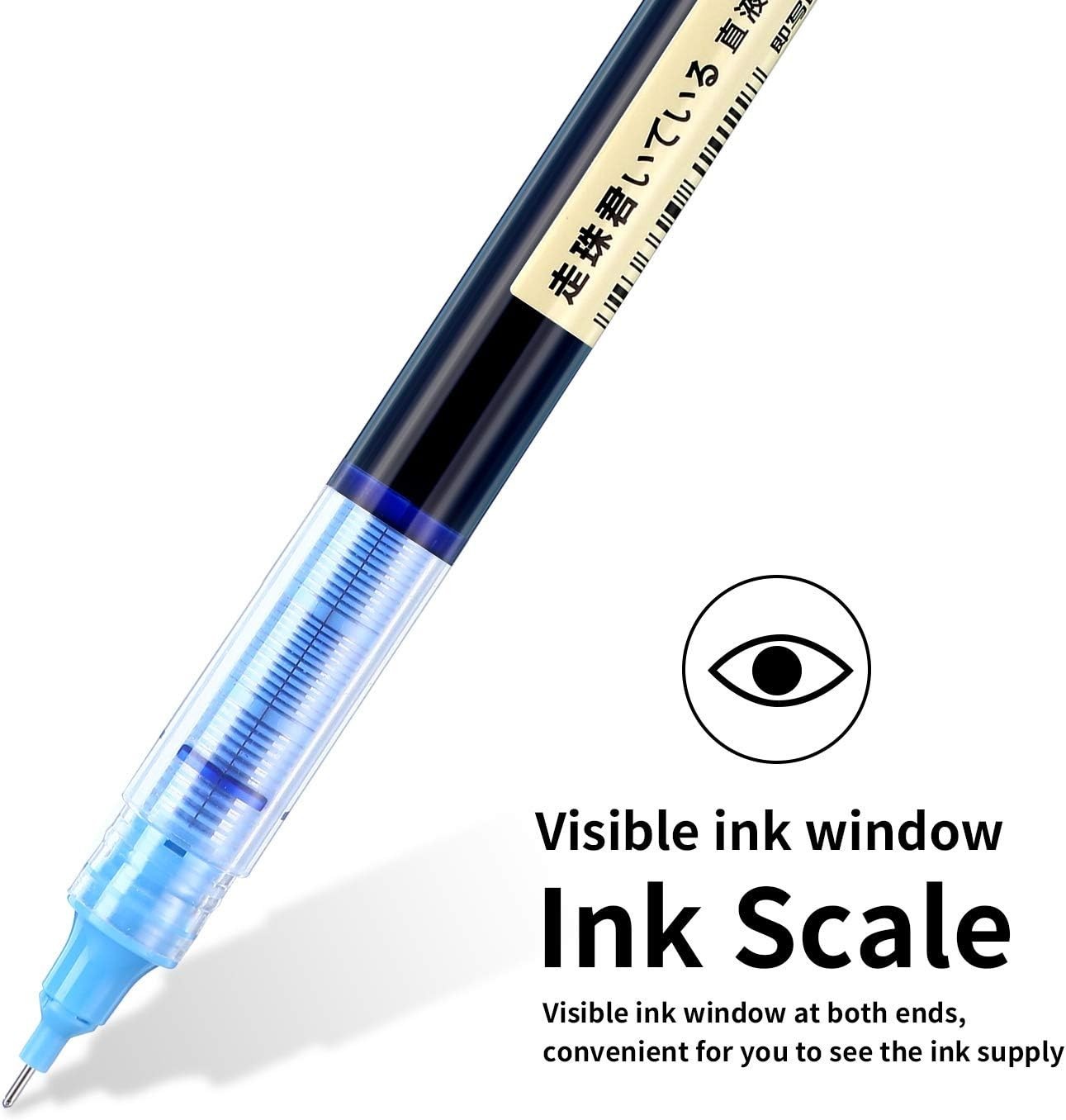 Effortless Writing with 12-Pack 0.5mm Liquid Ink Rollerball Pens – Black & Blue