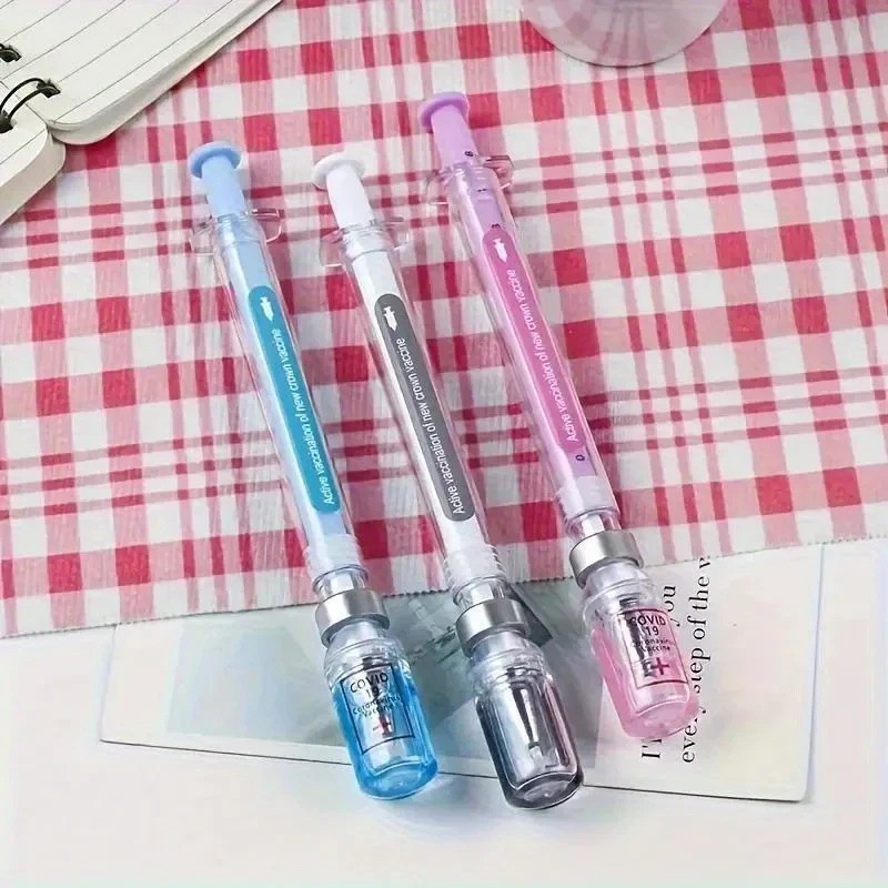 10Pcs Syringe Gel Pens Novelty Fun Ballpoint Nurse Doctor Student Gift