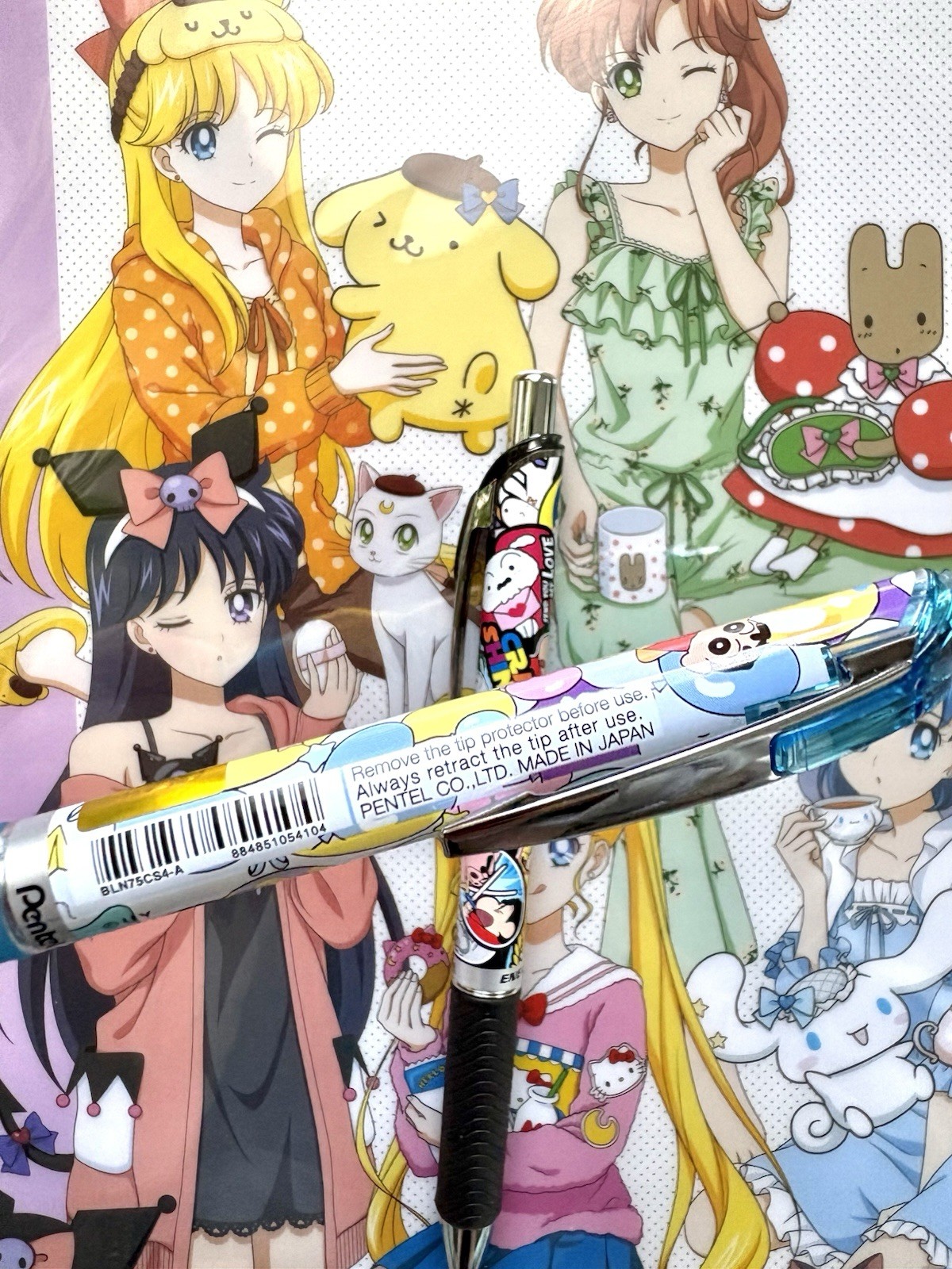 Made in Japan Crayon Shin-chan Gel Pens – Party & Characters Design Black & Blue
