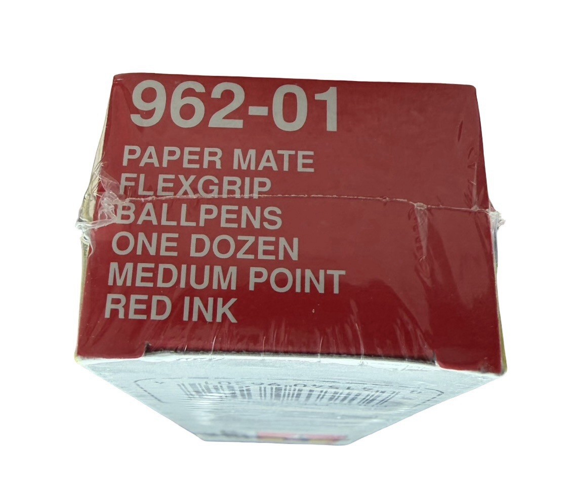Vintage 1989 Paper Mate FlexGrip Red Ink Pens 12 Pack Sealed Medium Point Japan