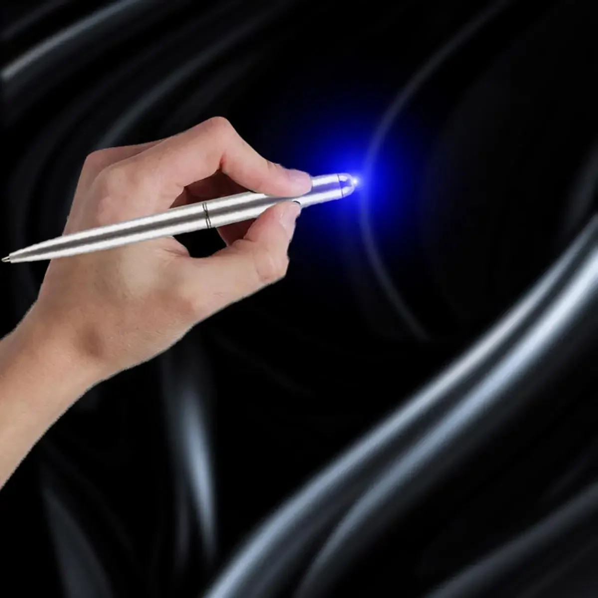 1PCS Multifunctional LED Light Ballpoint Pen Invisible Ink Pen UV Light Money