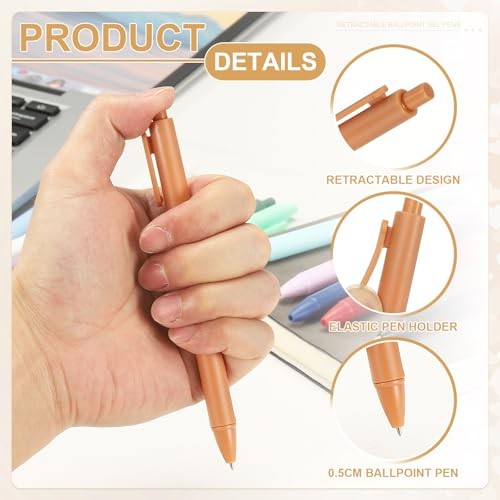 12 Pack Retractable Ballpoint Gel Pens, 0.5mm Fine Point Black Ink Retro Red