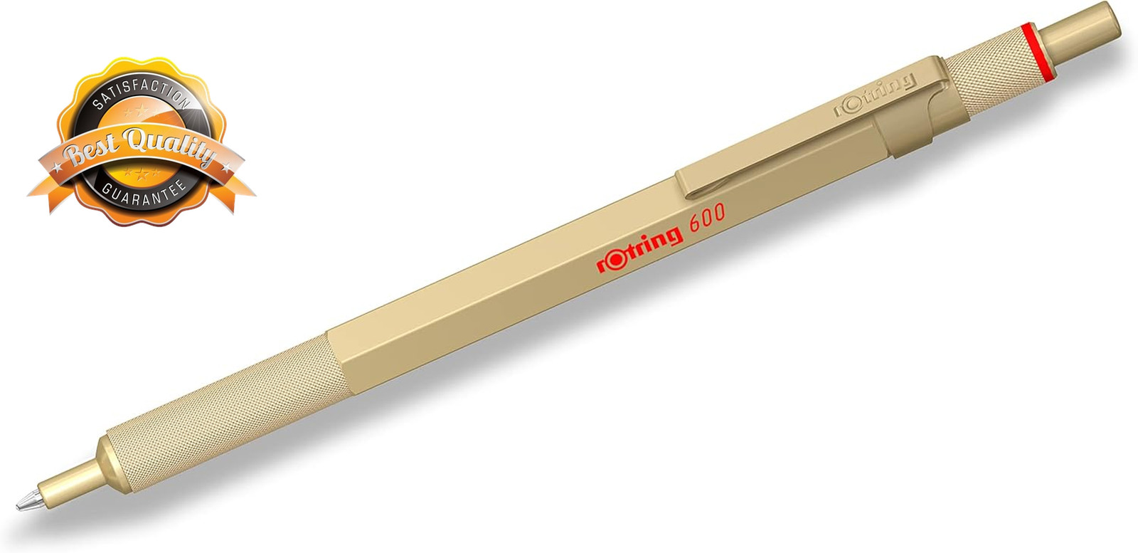 Metallic Ballpoint Pen Gold Barrel Black Ink Medium Point Refillable