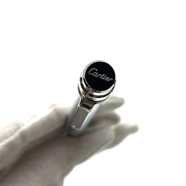 Santos de Cartier Ballpoint Pen Silver Black Ink Twist Retractable Unisex w/Box