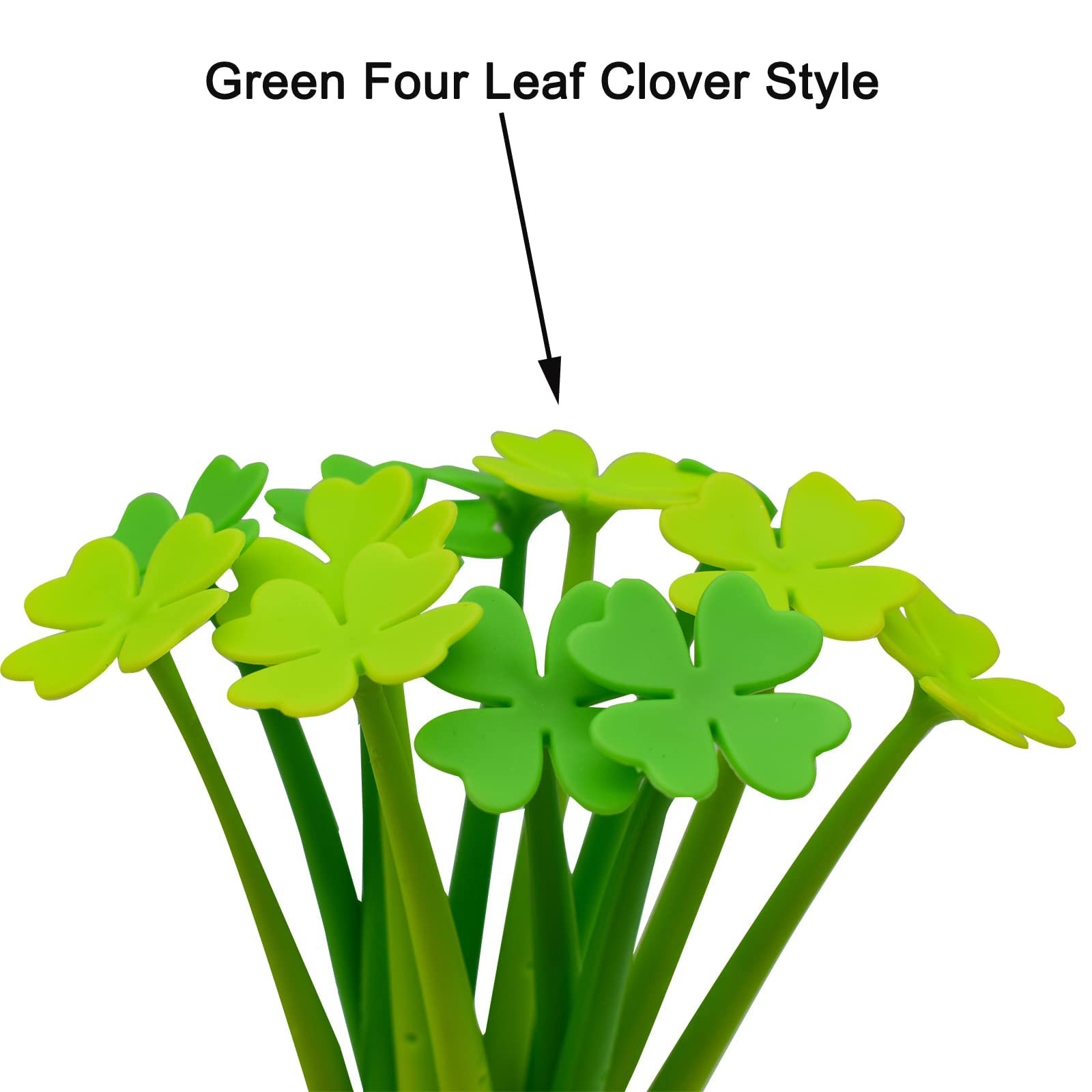 Four Leaf Clover Ballpoint Pen 12 Pieces Set 0.5mm Black Ink Gel Stationery