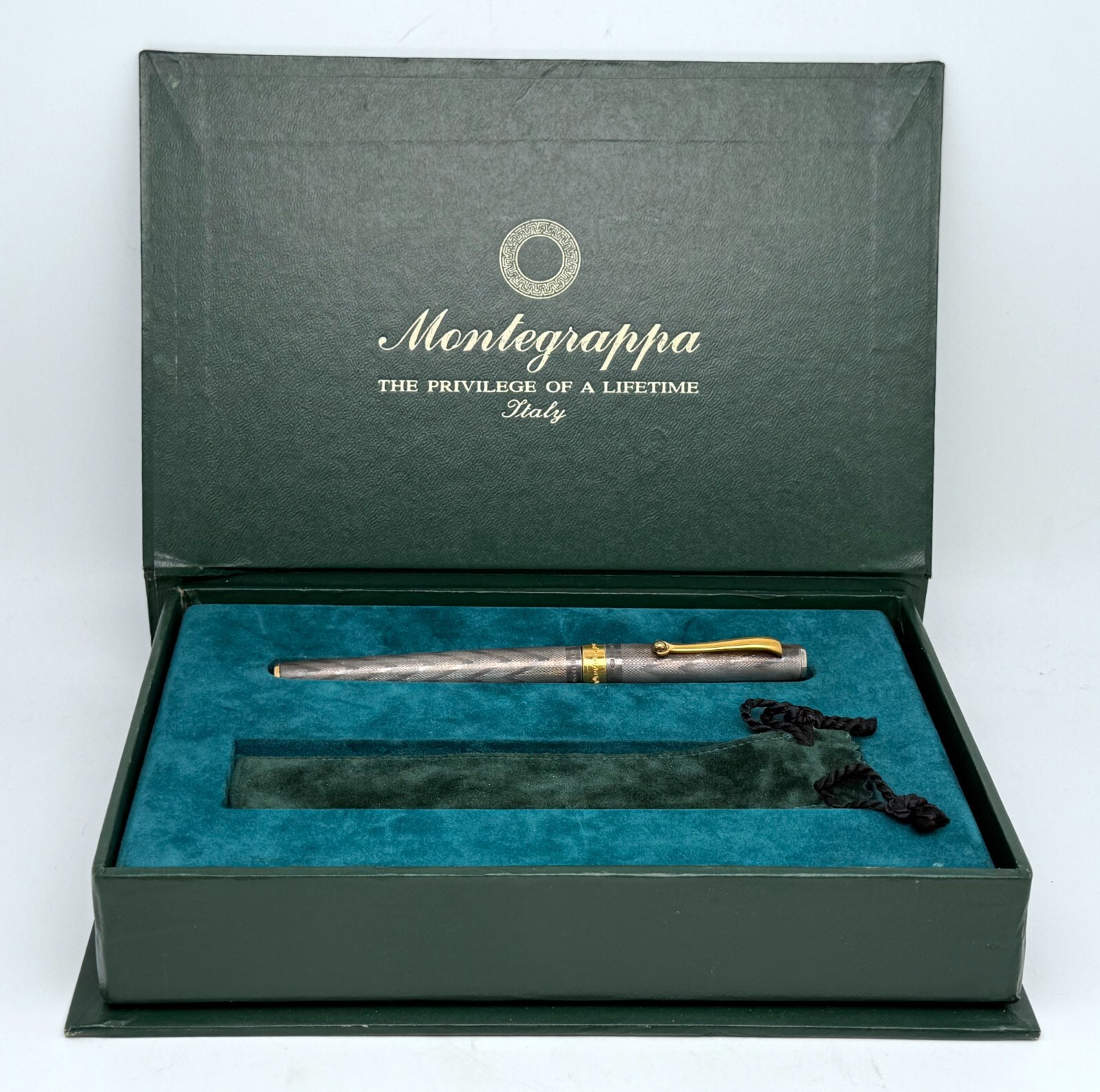 1990’s Montegrappa 1912 1055vi Silver 925 Sterling Silver Ballpoint Pen