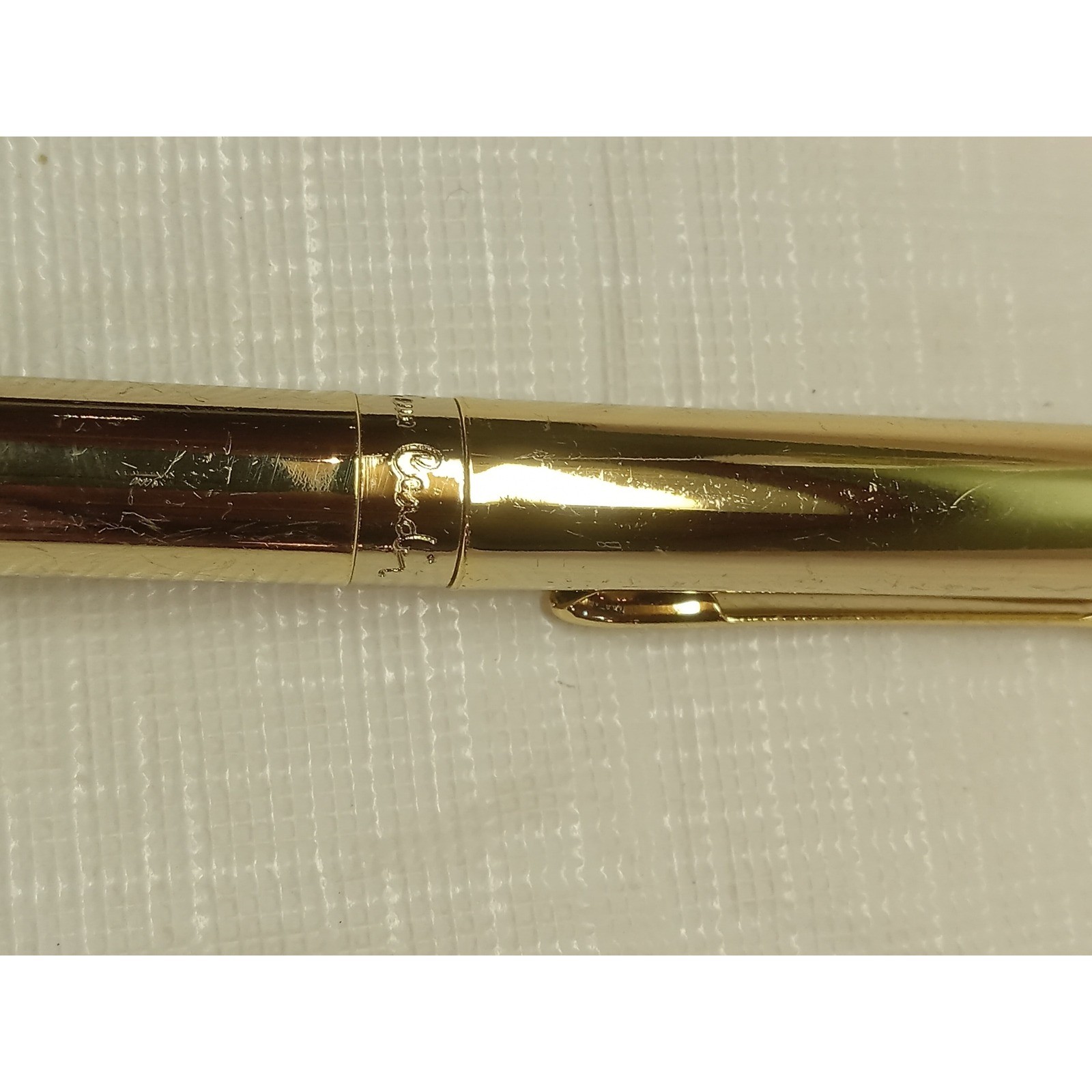 Pierre Cardin Gold Tone Ballpoint Pen Frosted Ergonomic Grip Luxury Stationery