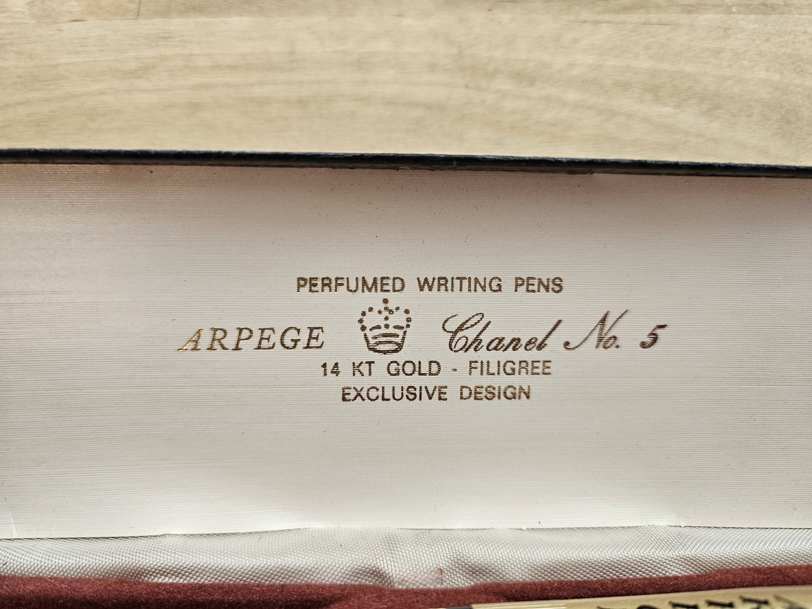 Arpege CHANEL No 5 Ballpoint Pen Set Vintage 14kt Gold Perfumed Writing Pens