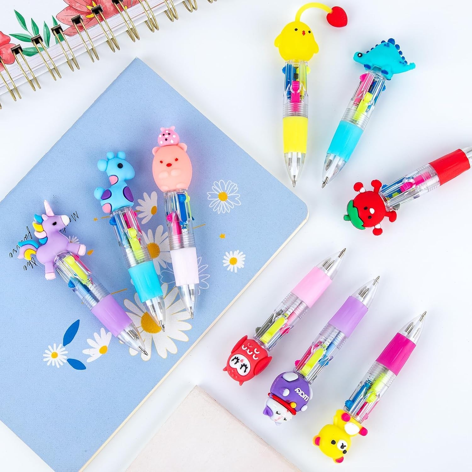 60-Pack Multicolor Pen in One – Cute Pens for Kids – 4-in-1 Ballpoint Pens, P…