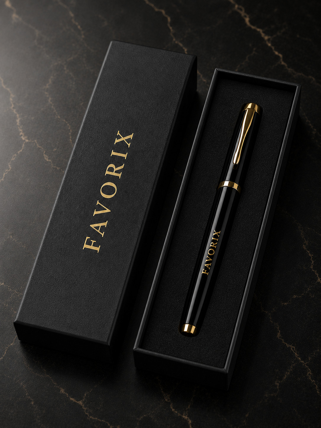 Luxury Metal Gel Pen Black Ink Gift Box Premium Writing Favorix Pen