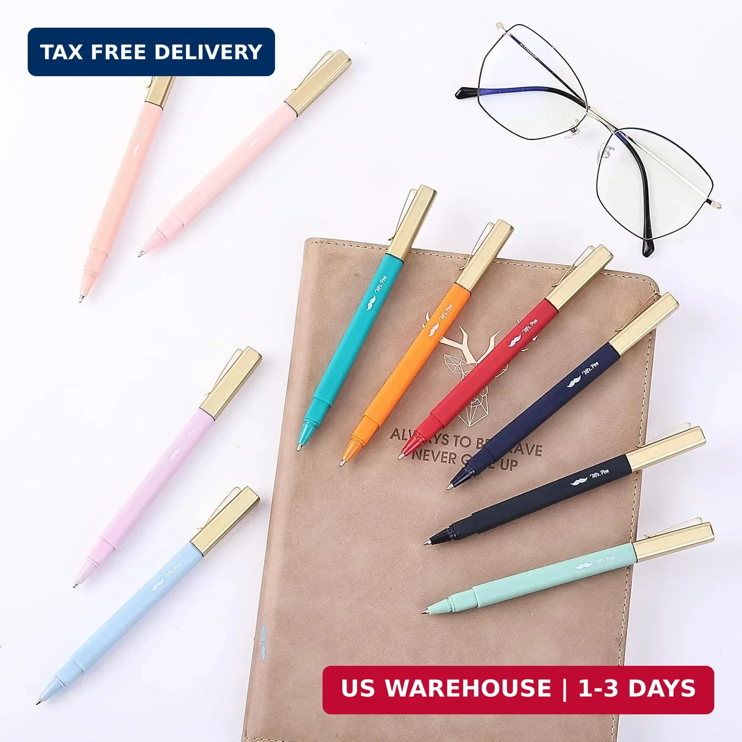 Mr. Pen- Aesthetic Pens, 10 Pack, Colorful Ink, 0.7mm | Fast Dry No Smear Ink, N