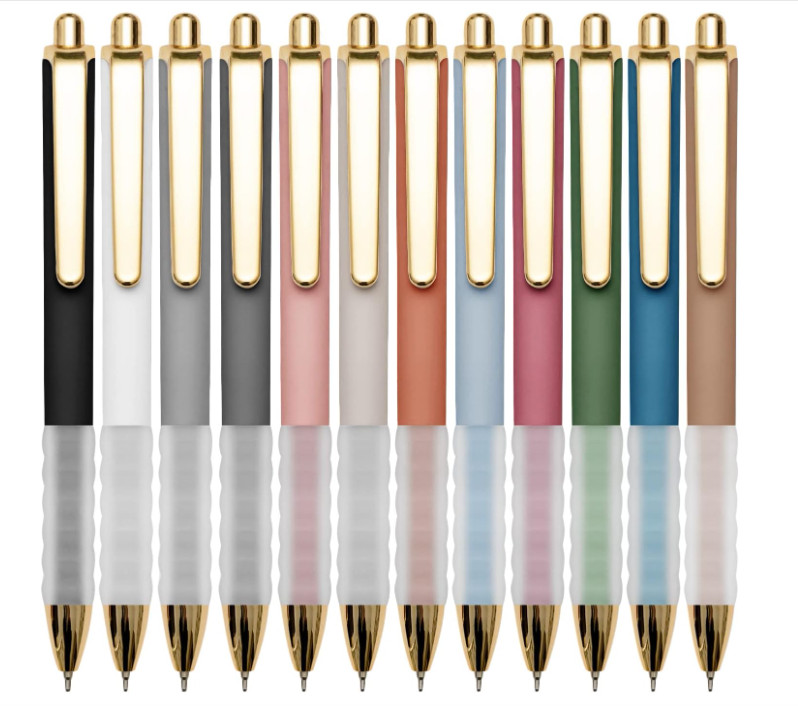 Linbsunne Pack of 12 Ballpoint Pen w/ Medium 1.0mm Point & Super Soft Grip