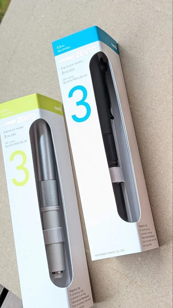 Uni-ball ZENTO Signature Model 3 Color Ballpoint Pen Set 0.5mm & 0.38mm New JP