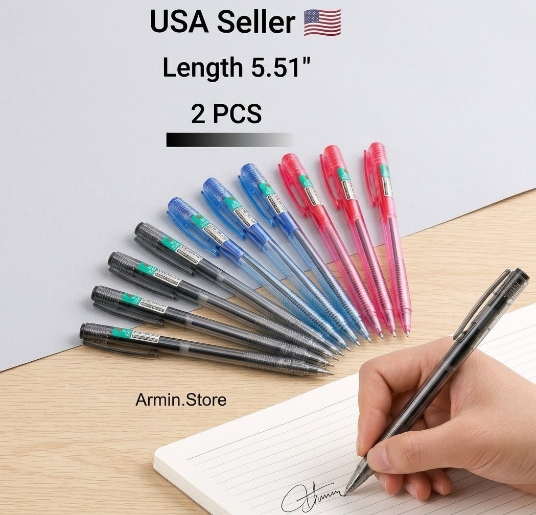 2 PCS Students Ballpoint Pen 0.7mm Point Writing Pens Office School Stationery