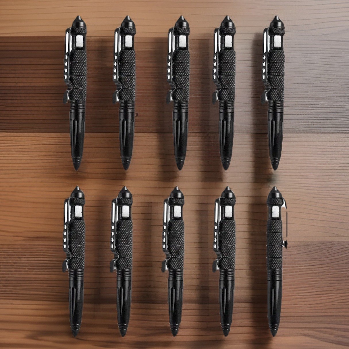 10 pcs Tactical Pen Aluminum Self Defense Glass Breaker Pen Writing Black EDC