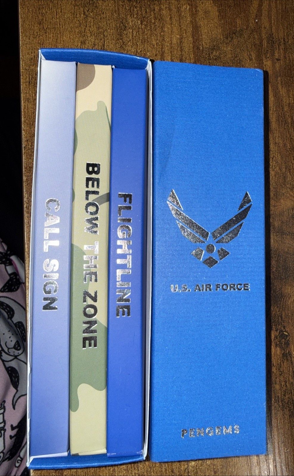 PenGems US Air Force Box Set of 3 Ballpoint Pens Call Sign below the Zone Flight