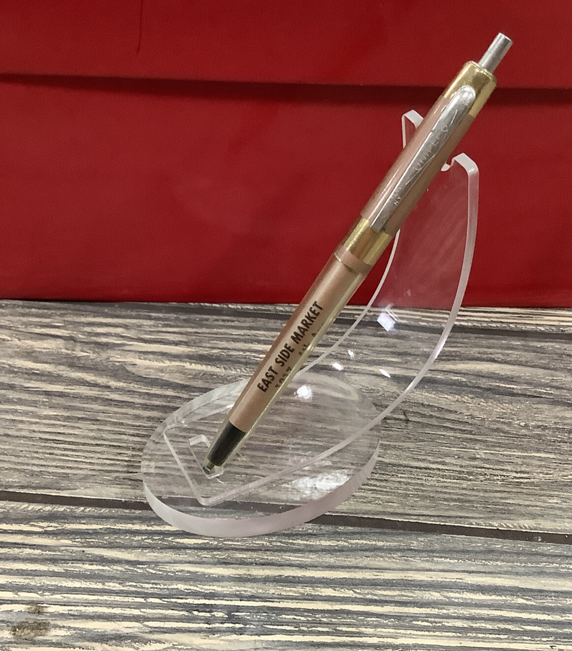 Vintage Pen East Side Market Greeley Colorado Rose Gold Unipeco Advertisement