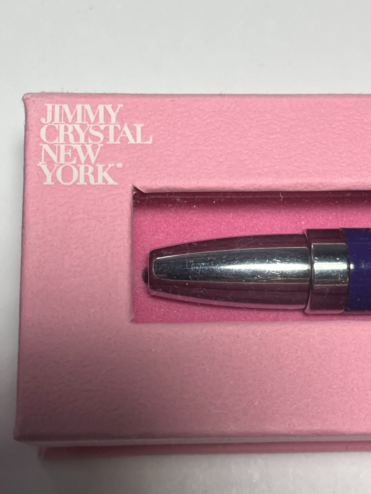 Jimmy Crystal New York Purple Enamel w/Pink Crystals Iridium Point Fountain Pen