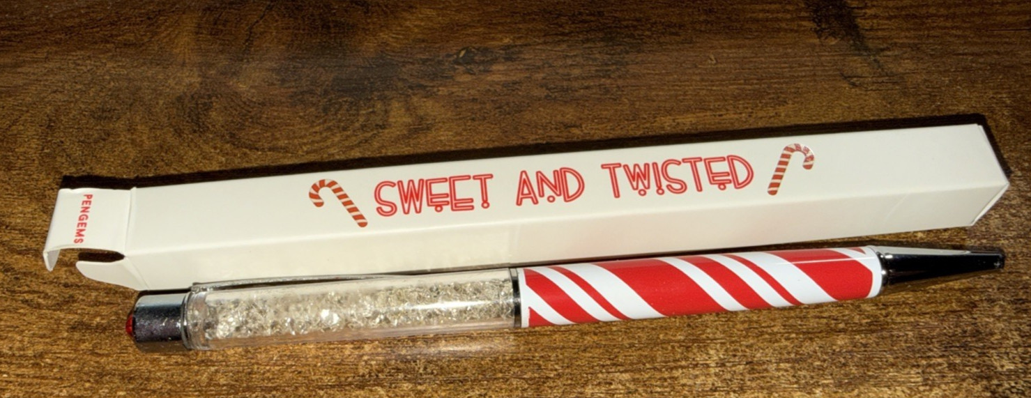 PenGems Naughty or Nice Sweet and Twisted Christmas Gem Writing pen with gem