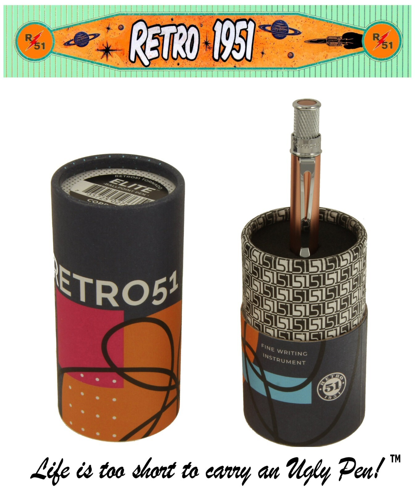 Retro 51 #EBP-2477PK / Copper Elite Series Twist Action Tornado Ballpoint
