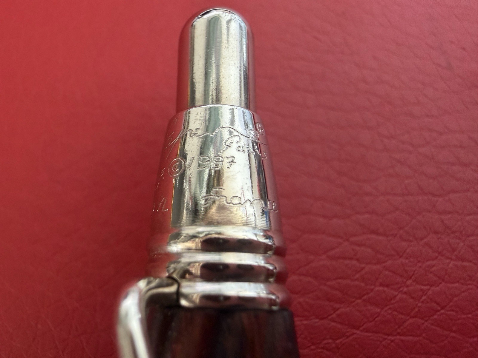 JEAN PIERRE LEPINE Vintage 1997 Indigo Wood Turned Spiral Spher Pen