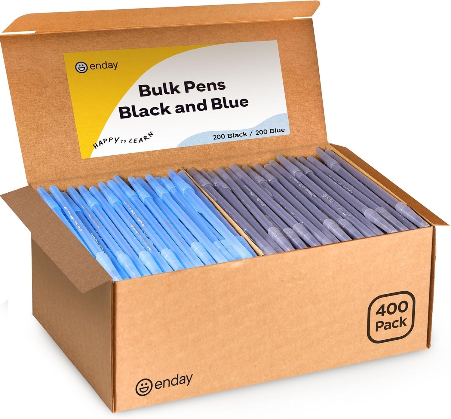 Enday Pens Bulk Black Pens Blue Pens Ballpoint, Medium Point (1.0mm), Flexible R