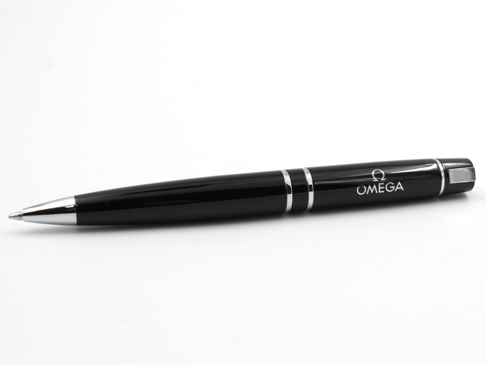 New Omega Penna Sfera Originale Finiture Cromate Colore Nero Unisex Watch Gadget