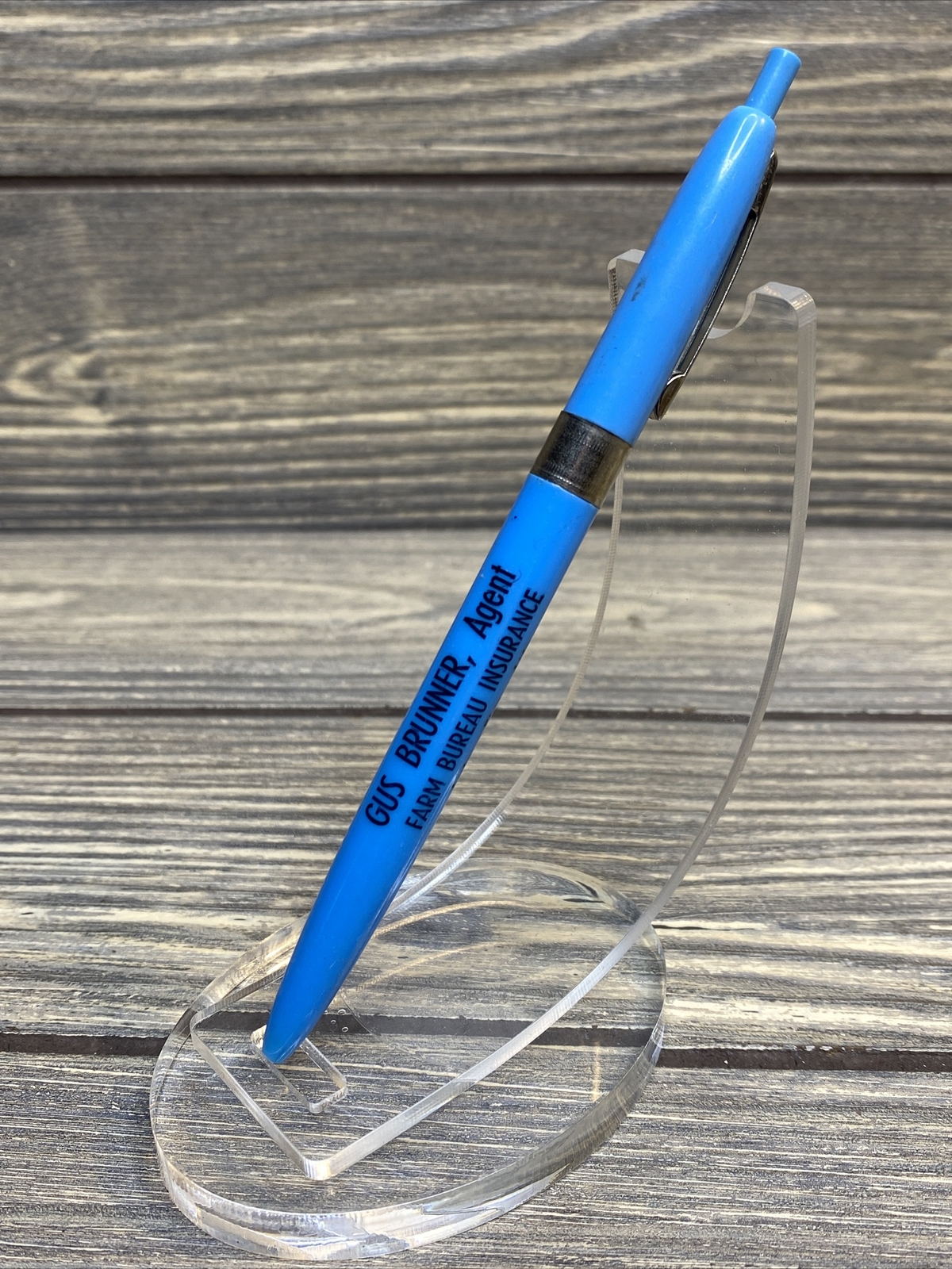 Vintage Pen Gus Brunner Farm Bureau Insurance Windsor Colorado Blue ￼