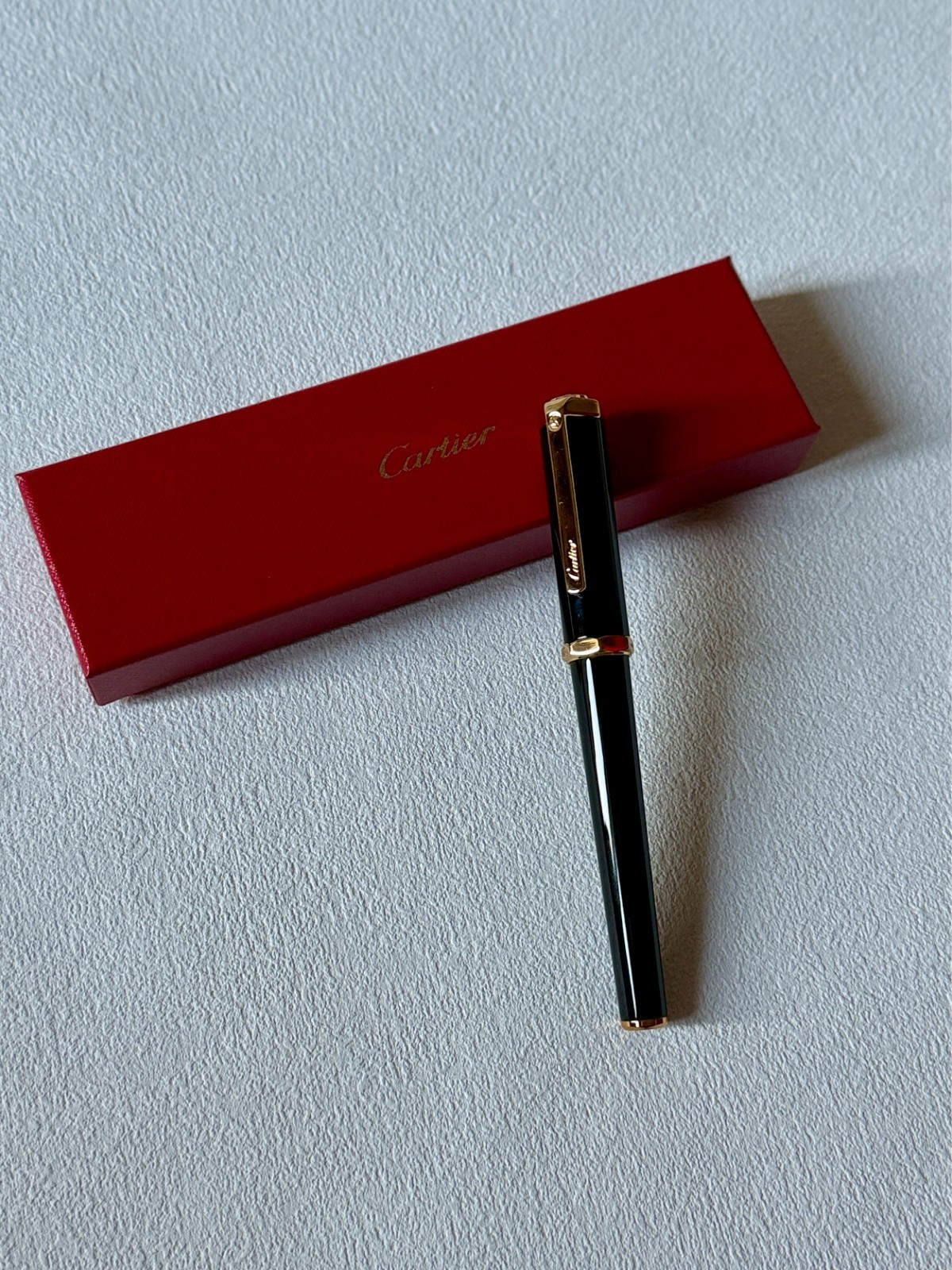 Cartier Santos Yellow Gold-Finish Rollerball Pen – New in Box | Luxury Ad Gift