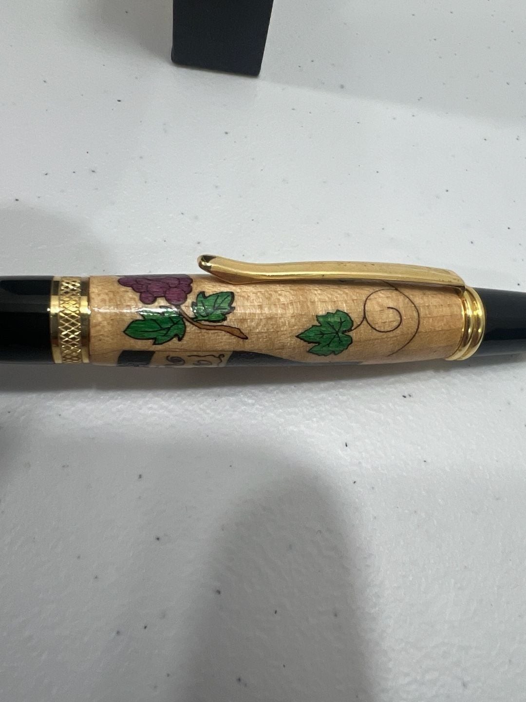 Handcrafted Wine-Themed Wood Ballpoint Pen with Schmidt Refill & Gift Box