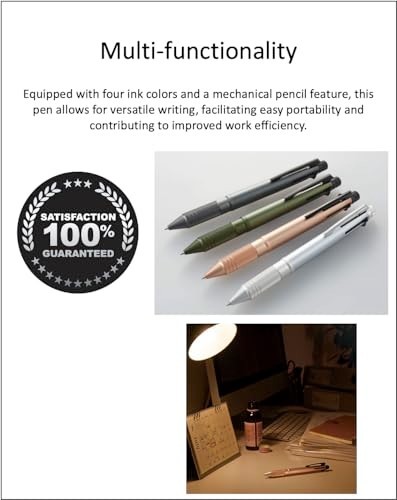 Multifunction 4-in-1 Metal Pen Set – Black, Red, Blue, Green & Mechanical Pencil