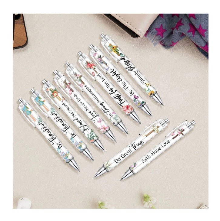 10 Pcs Christian Pens For Women Religious Ink Pens