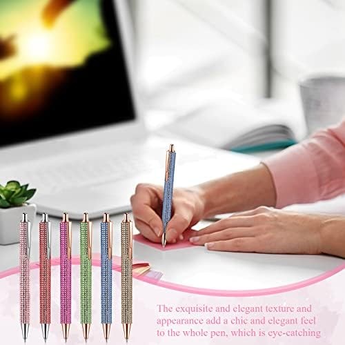 6 Pcs Bling Pen Cute Diamond Wedding Rhinestones Gift Metal Ballpoint Fancy Spar