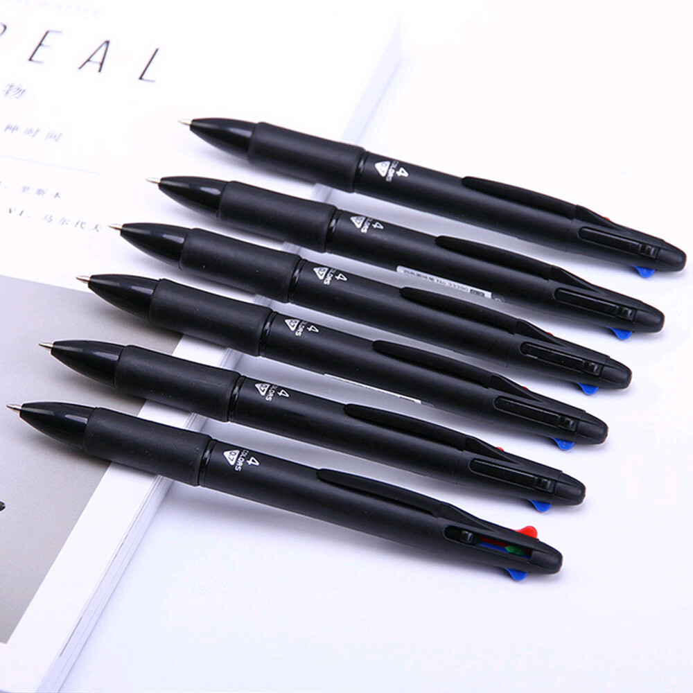 4in1 Multicolor Ballpoint Pen 0.7mm Refill Retractable School Supply Fine Point