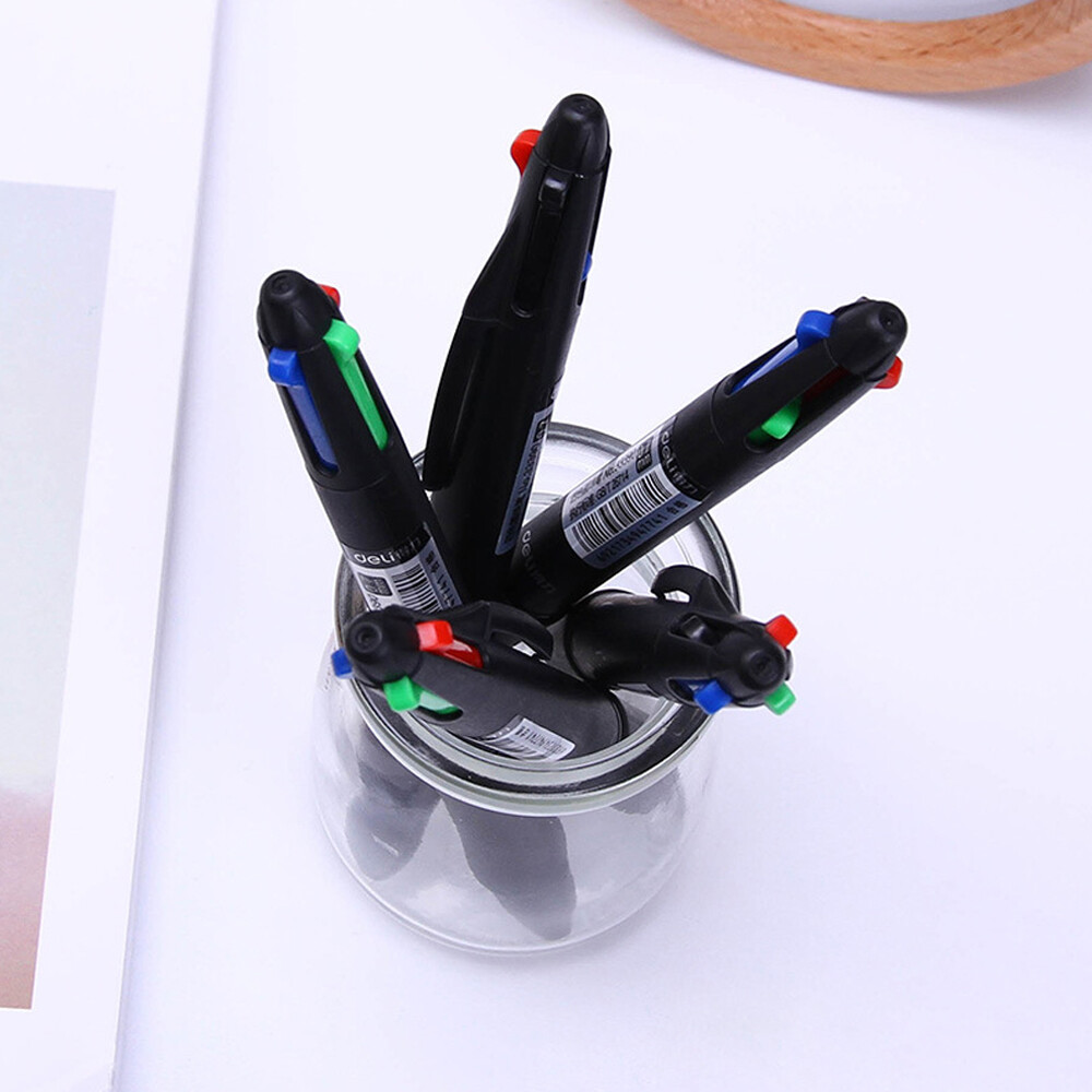 4in1 Multicolor Ballpoint Pen 0.7mm Refill Retractable School Office Fine Point
