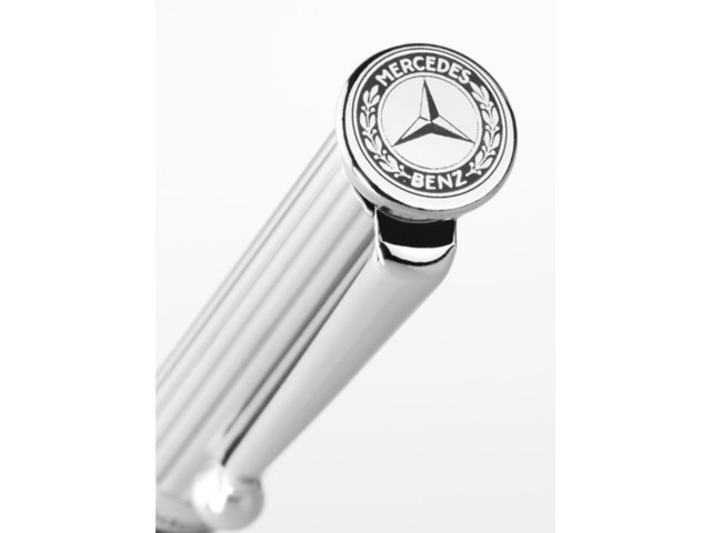Mercedes Benz Ballpoint Pen Black Ink Official Product Gray Metal Frame