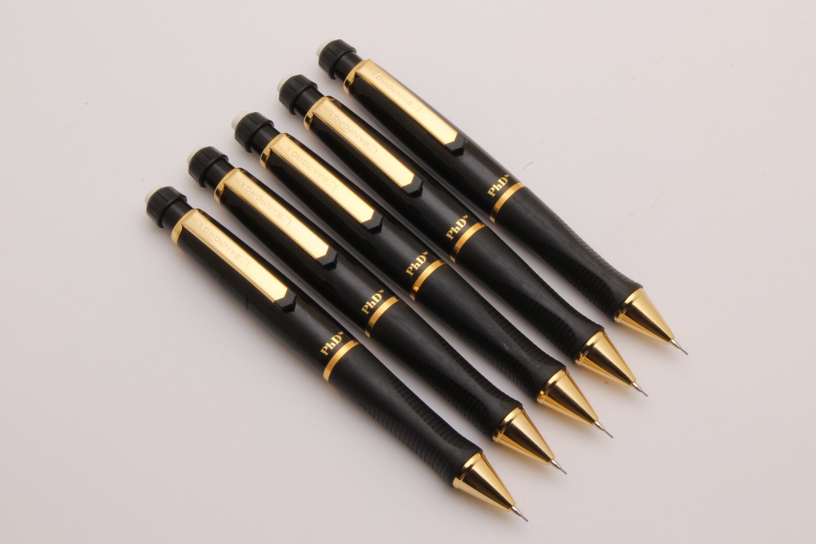 Set Of 5 Rare Vintage Sanford PHD Mechanical Pencils Rubber Grip NEW OLD STOCK