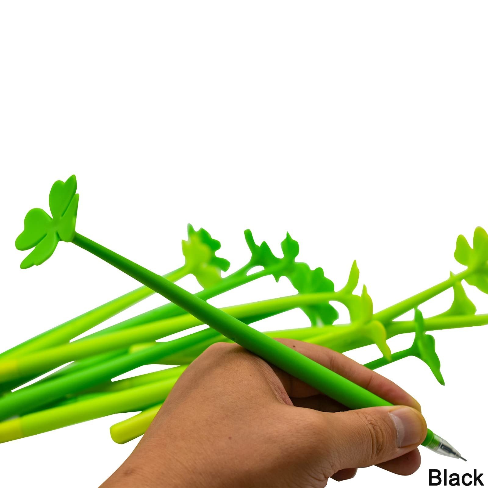 Four Leaf Clover Ballpoint Pen 12 Pieces Set 0.5mm Black Ink Gel Stationery